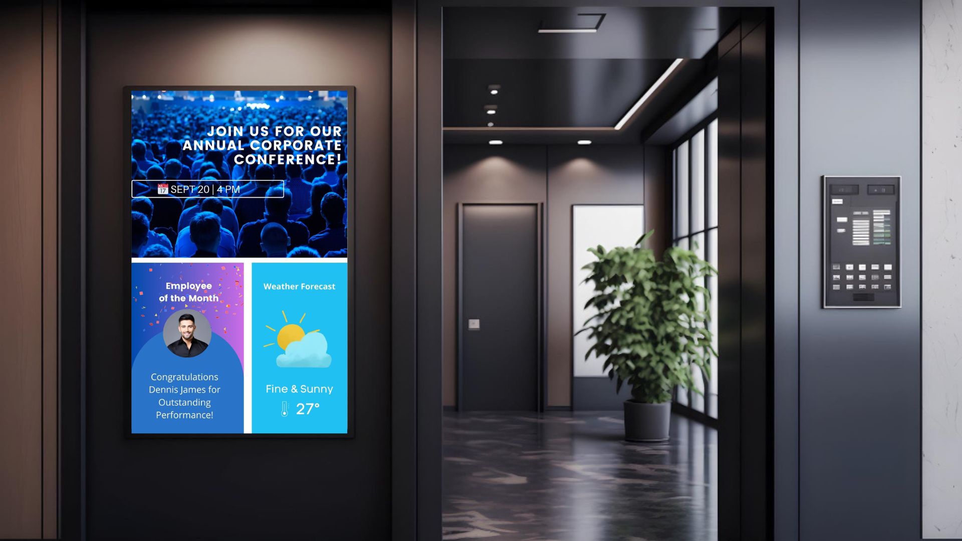 Corporate Digital Signage Boosting Workplace Productivity